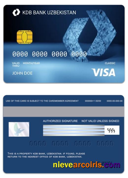 Uzbekistan KDB Bank visa classic card